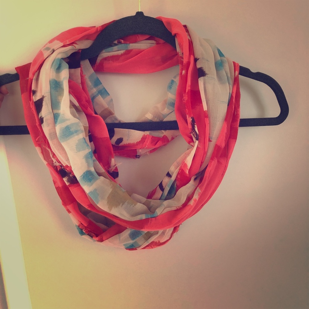 Maurices Watercolored Cream & Pink Infinity Scarf!